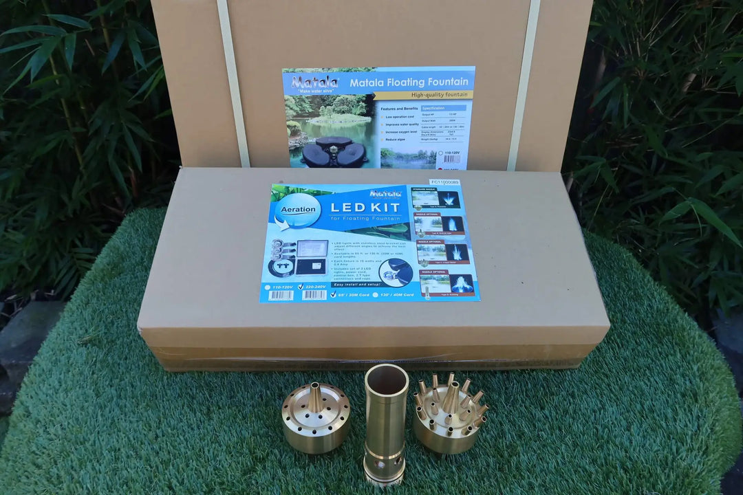 Matala Floating Fountain, Lights and 4 Nozzle Kit (40m Cable)