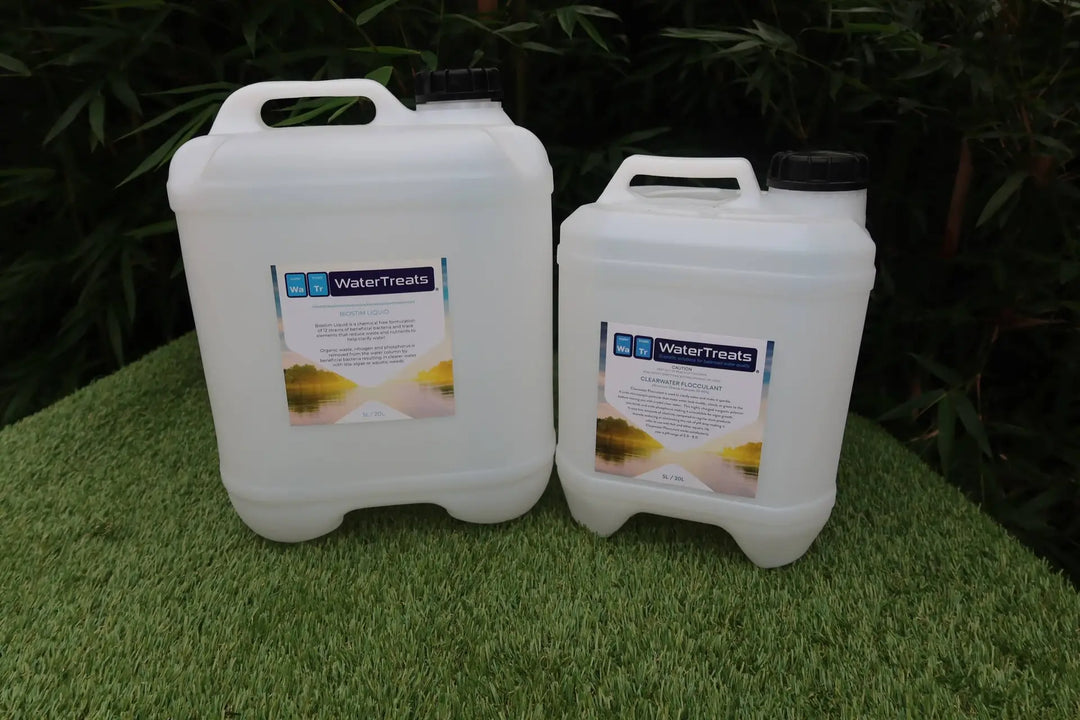 Muddy Water Be Gone Bundle (Small)—10L Clearwater Flocculant, 20L Biostim Liquid